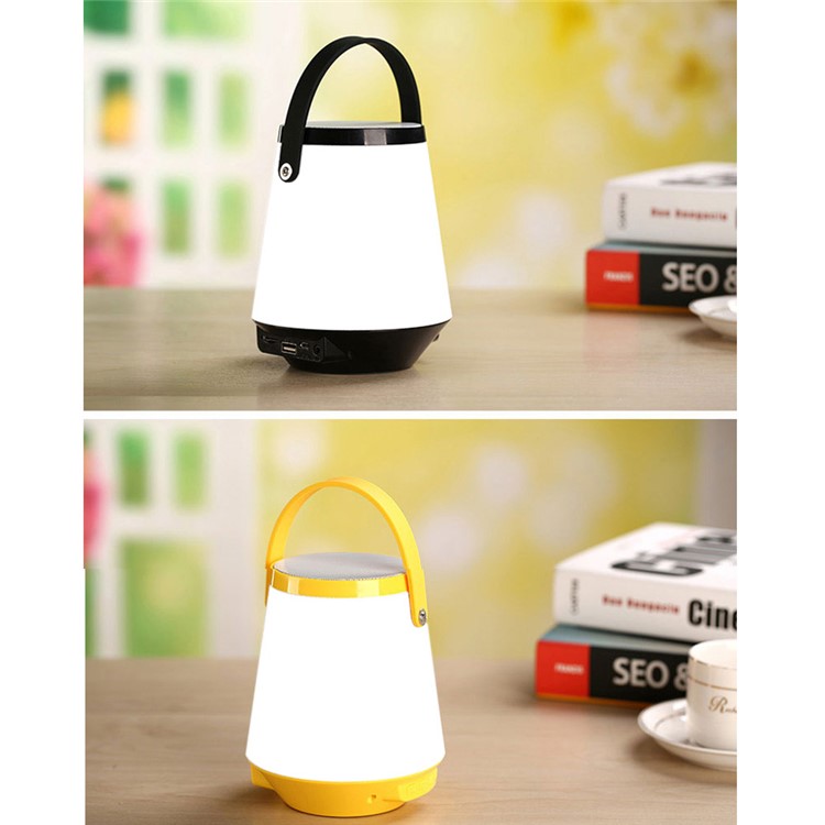 668 Color Changing Smart LED Light Portable Outdoor Wireless Bluetooth Speaker Support USB / TF Card / Aux-in - Black-10