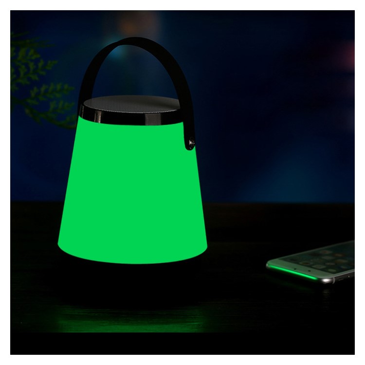 668 Color Changing Smart LED Light Portable Outdoor Wireless Bluetooth Speaker Support USB / TF Card / Aux-in - Black-2