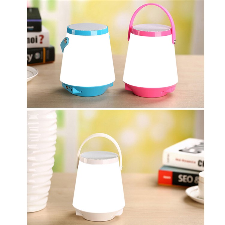 668 Color Changing Smart LED Light Portable Outdoor Wireless Bluetooth Speaker Support USB / TF Card / Aux-in - Black-4