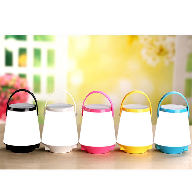 668 Color Changing Smart LED Light Portable Outdoor Wireless Bluetooth Speaker Support USB / TF Card / Aux-in - Black-7