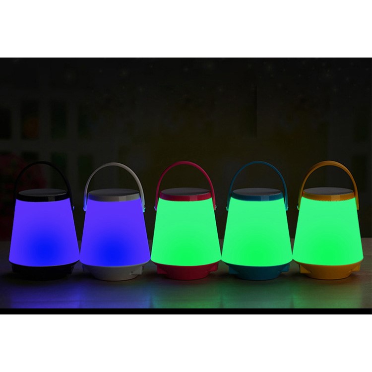 668 Color Changing Smart LED Light Portable Outdoor Wireless Bluetooth Speaker Support USB / TF Card / Aux-in - Black-9