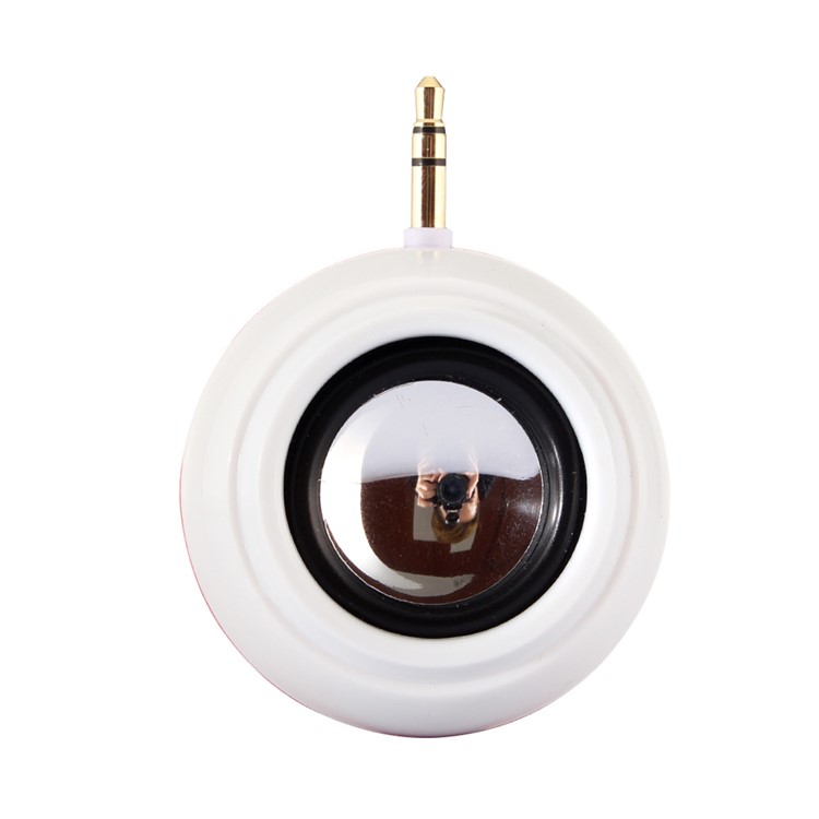 Mini 3.5mm Audio Speaker with 8-LED Selfie Fill-in Light - White-4