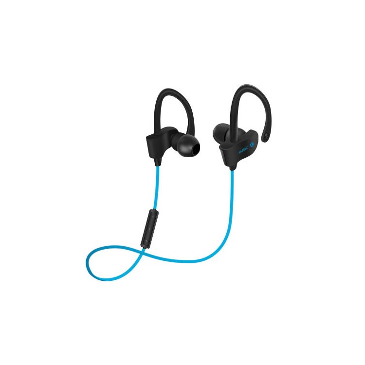 Ear Hook Sweat-proof Sports Earphone with Remote Control for Samsung S8, Huawei P10 - Blue-1