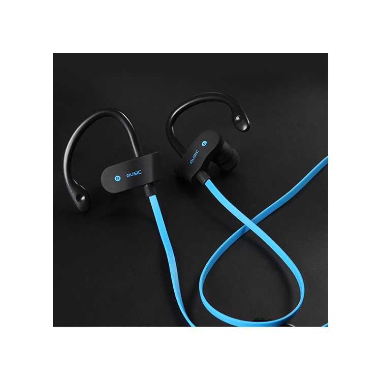 Ear Hook Sweat-proof Sports Earphone with Remote Control for Samsung S8, Huawei P10 - Blue-2
