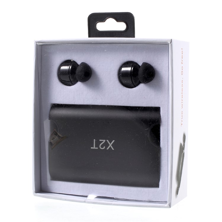 X2T Mini Invisible Wireless Bluetooth V4.2 Stereo Surround Sound Earbuds with Charger Dock Organizer - Black-13