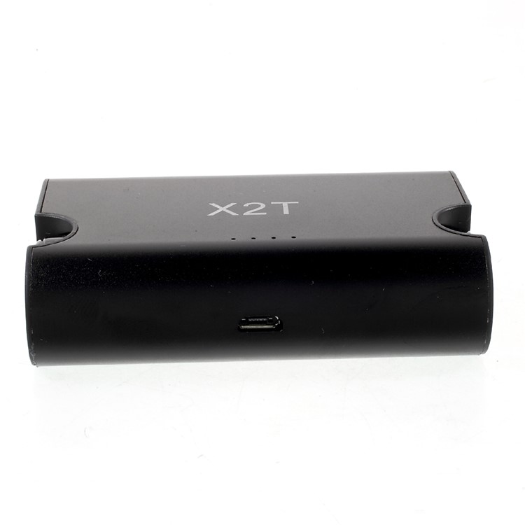 X2T Mini Invisible Wireless Bluetooth V4.2 Stereo Surround Sound Earbuds with Charger Dock Organizer - Black-2