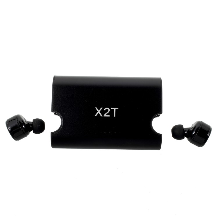 X2T Mini Invisible Wireless Bluetooth V4.2 Stereo Surround Sound Earbuds with Charger Dock Organizer - Black-6