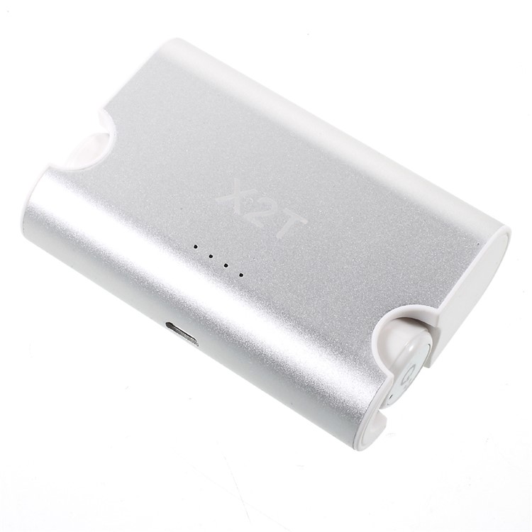 

X2T Стерео Объемный Звук Мини Беспроводной Bluetooth-наушники С 1500mah Зарядное Устройство Док-органайзер - Серебряный Цвет, iPhone 7 4.7 inch