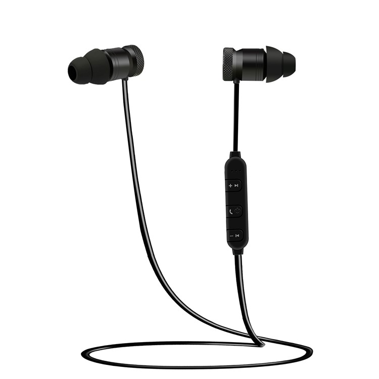 Bluetooth V4.0 Wireless Sports Headset Magnetic Earphone with Mic (BTH-828) - Black-3