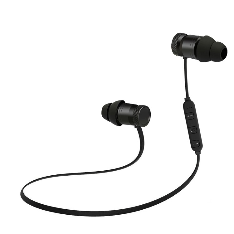 Bluetooth V4.0 Wireless Sports Headset Magnetic Earphone with Mic (BTH-828) - Black-6