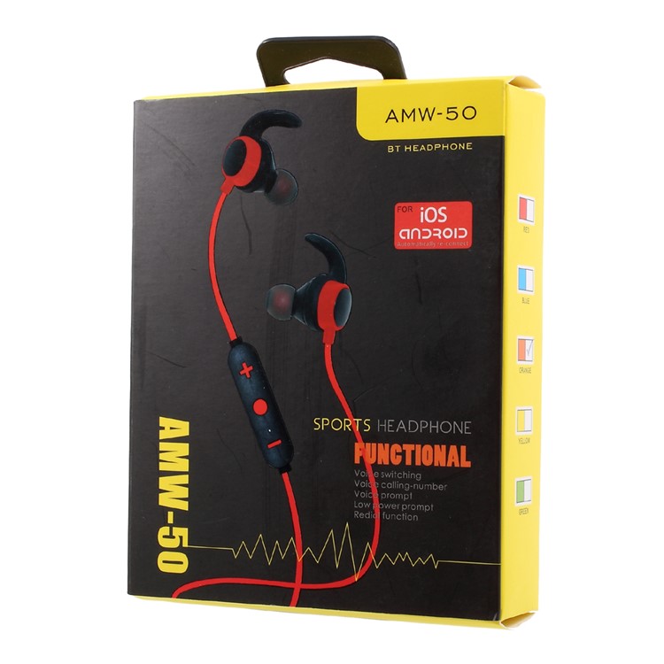 AMW-50 Bluetooth V4.2 Headphone In-ear Music Headset with Microphone - Green-7