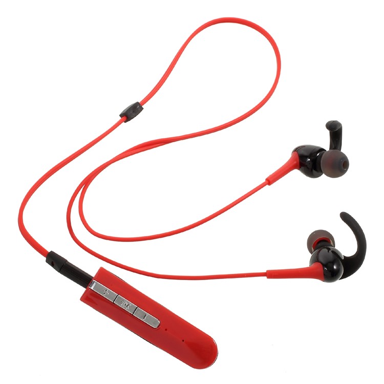 AMW-10 2-in-1 Wireless Bluetooth / Wired In-Ear Sports Headphone Headset with Mic - Red-1