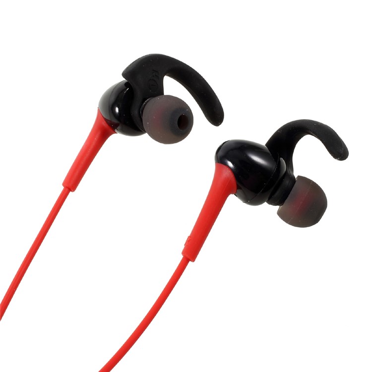 AMW-10 2-in-1 Wireless Bluetooth / Wired In-Ear Sports Headphone Headset with Mic - Red-3