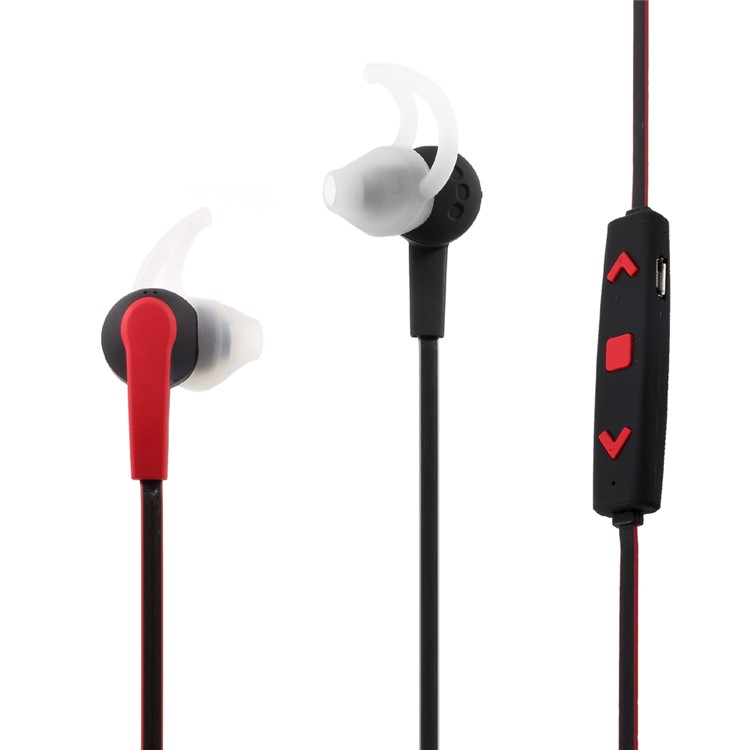 AMW-70 Ear Fins Bluetooth In-ear Sports Headphone with Mic for iPhone Samsung - Red-1