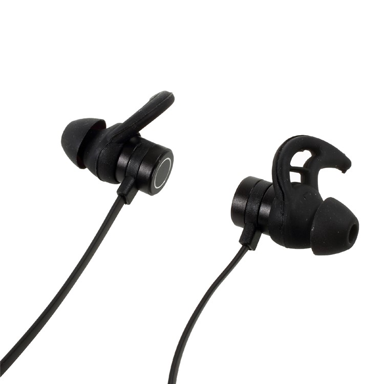 AMW-810S Magnetic Bluetooth In-ear Sports Headphone Support Hands-free Phone Calls with Ear Fins - Black-2