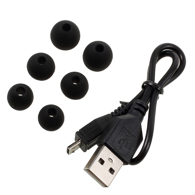 AMW-810S Magnetic Bluetooth In-ear Sports Headphone Support Hands-free Phone Calls with Ear Fins - Black-5