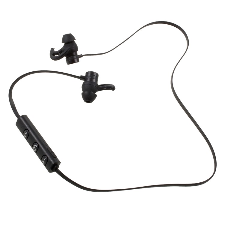 AMW-810S Magnetic Bluetooth In-ear Sports Headphone Support Hands-free Phone Calls with Ear Fins - Black-6