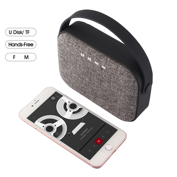 Bluetooth V4.0 Speaker with Handle Support Hands-free Call/U Disk/TF Card/AUX-in/FM - Black-1