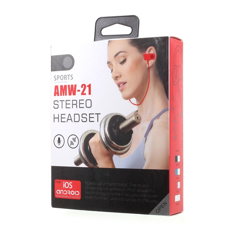 AMW-21 Ear Hook Stereo Bluetooth 4.2 Headset Sports Earphone with Mic for Samsung S8, Huawei P10 - Black-9