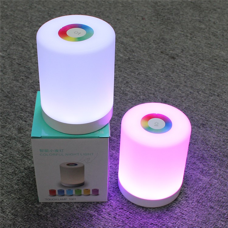 Portable Color Changing 4 Lighting Modes Touch-Sensitive Control Table Lamp Little RGB Night Light - White-10