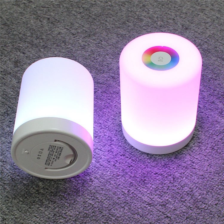 Portable Color Changing 4 Lighting Modes Touch-Sensitive Control Table Lamp Little RGB Night Light - White-11