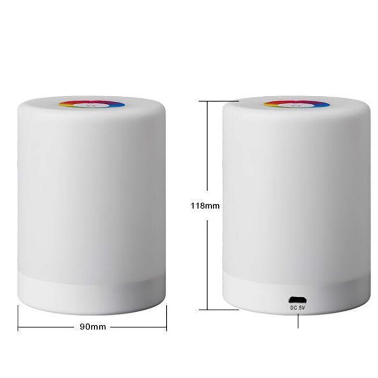Portable Color Changing 4 Lighting Modes Touch-Sensitive Control Table Lamp Little RGB Night Light - White-15