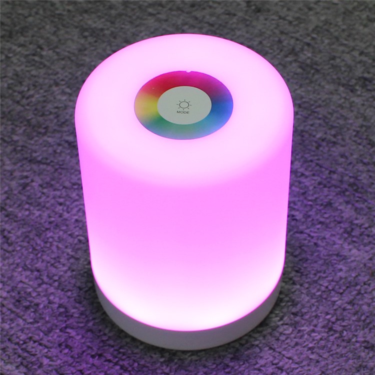 Portable Color Changing 4 Lighting Modes Touch-Sensitive Control Table Lamp Little RGB Night Light - White-5