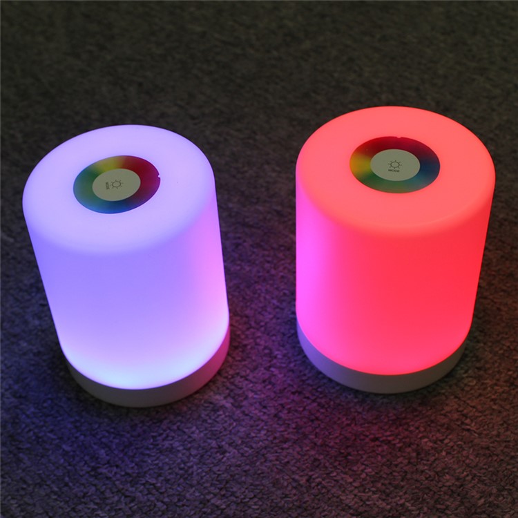 Portable Color Changing 4 Lighting Modes Touch-Sensitive Control Table Lamp Little RGB Night Light - White-7