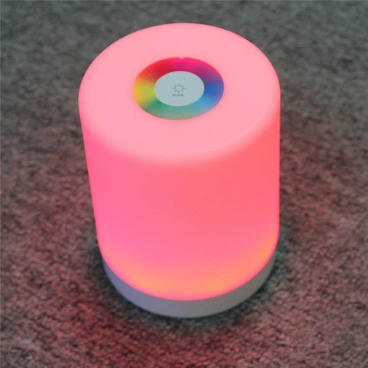 Portable Color Changing 4 Lighting Modes Touch-Sensitive Control Table Lamp Little RGB Night Light - White-8