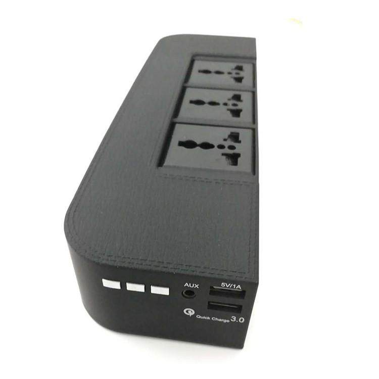 Smart Bluetooth Speaker Music Player with QC3.0 Quick Charging Power Outlet - Black / EU Plug-2