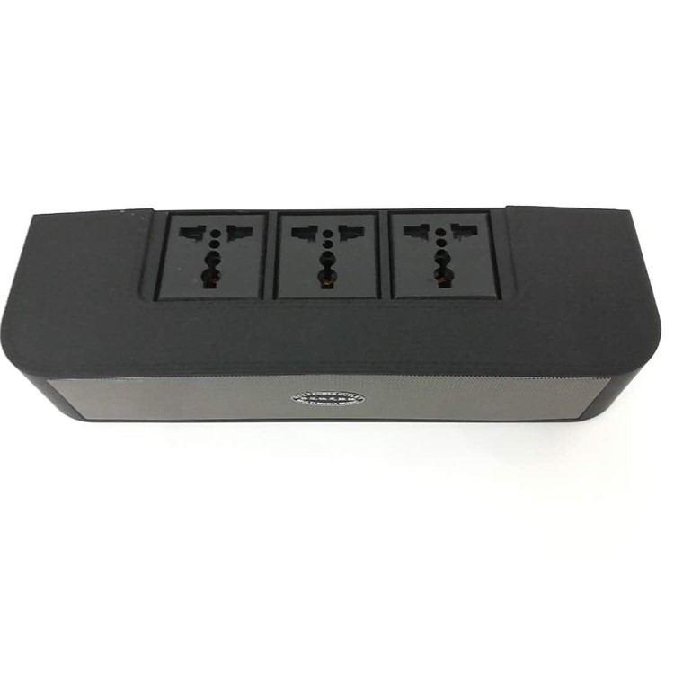 Smart Bluetooth Speaker Music Player with QC3.0 Quick Charging Power Outlet - Black / EU Plug-4
