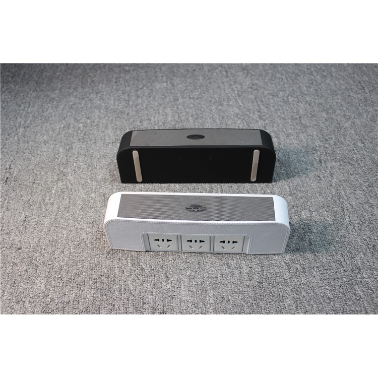 Smart Bluetooth Speaker Music Player with QC3.0 Quick Charging Power Outlet - Black / EU Plug-7