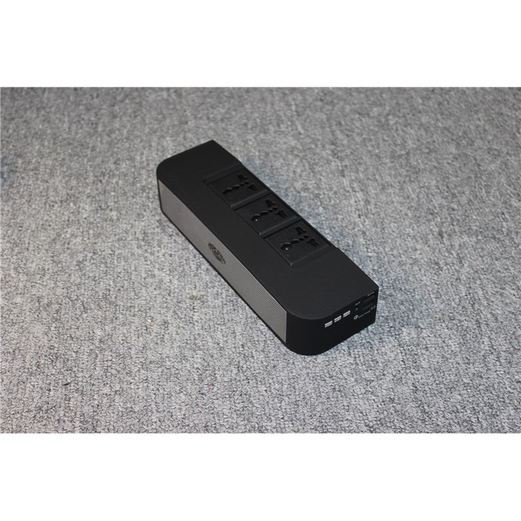 Smart Bluetooth Speaker Music Player with QC3.0 Quick Charging Power Outlet - Black / EU Plug-8