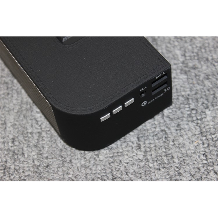 Smart Bluetooth Speaker Music Player with QC3.0 Quick Charging Power Outlet - Black / EU Plug-9