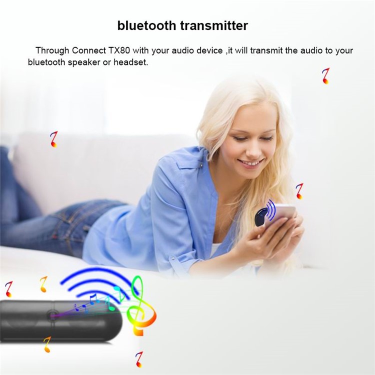 TX80 Portable 3.5mm Mini Bluetooth Audio Transmitter Stereo Adapter Bluetooth Dongle-6