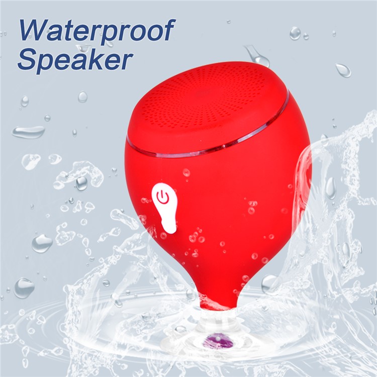 Whale Tail Shape IPX6 Waterproof Bluetooth Speaker Shower Bluetooth Speaker - Red-1