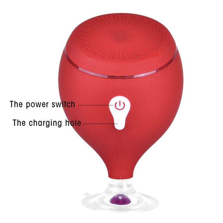 Whale Tail Shape IPX6 Waterproof Bluetooth Speaker Shower Bluetooth Speaker - Red-5