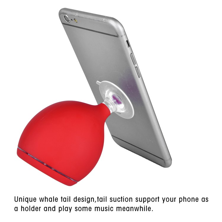 Whale Tail Shape IPX6 Waterproof Bluetooth Speaker Shower Bluetooth Speaker - Red-6
