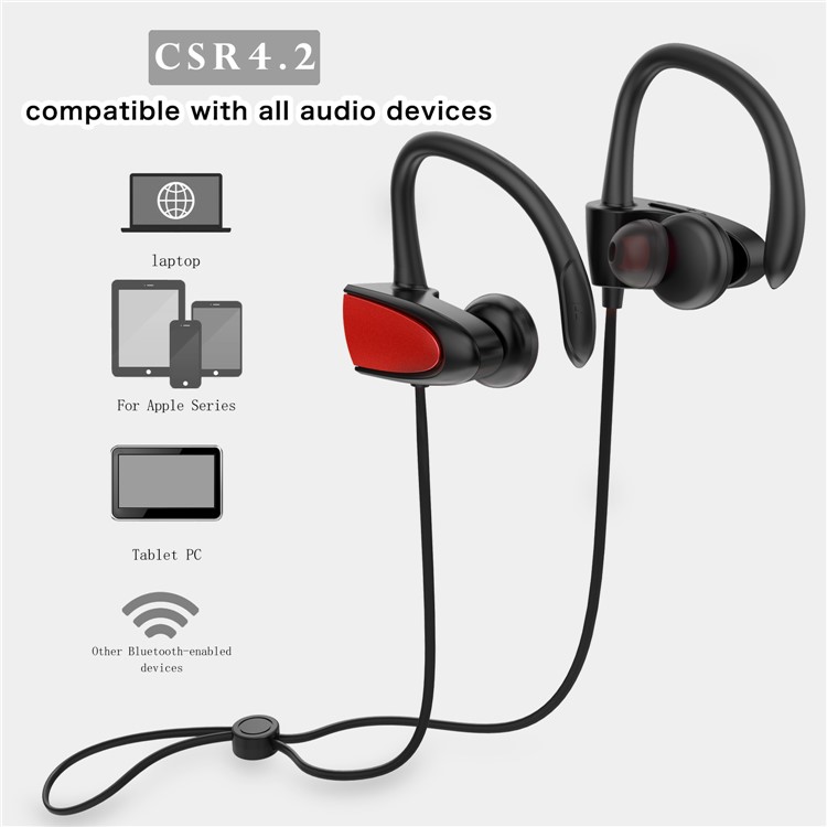 FOZENTO Wireless Bluetooth Sports Stereo Earbud Headset Earphone with Microphone - Red-5