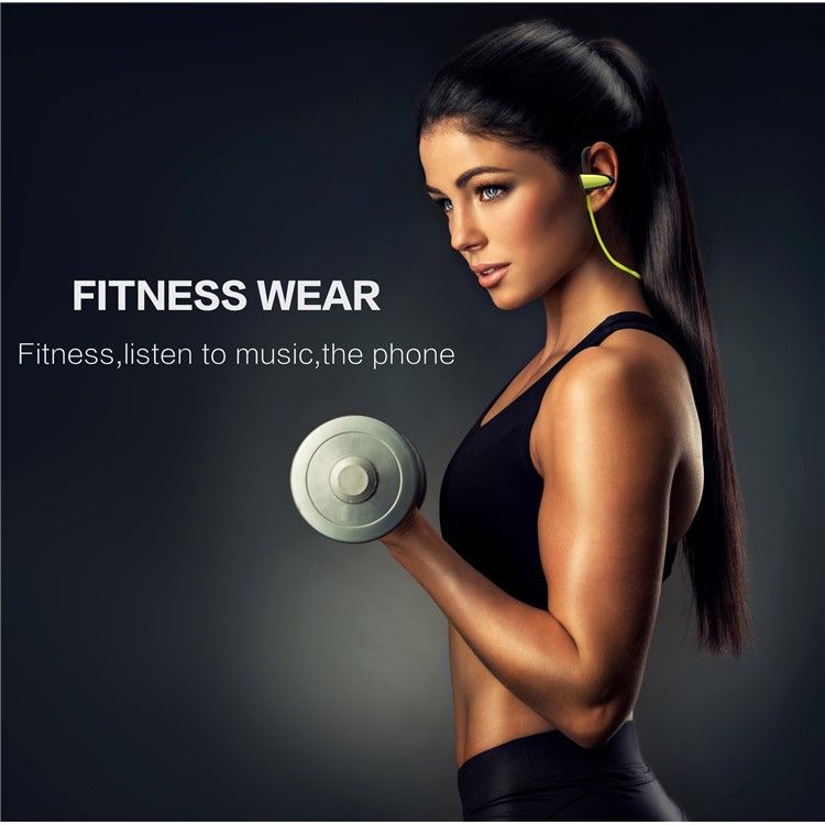 FOZENTO Sports Wireless Bluetooth Stereo Earphone Headset with Microphone - Green-7