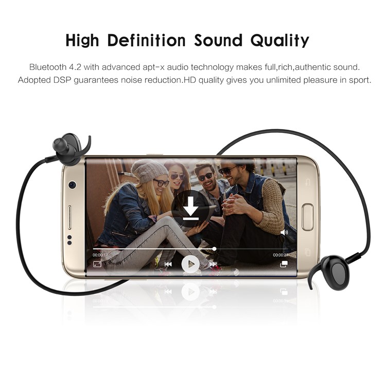 FOZENTO FT6 Noise Isolating Sports IPX5 Sweat-proof Headset with Mic for iPhone 7, Samsung S8 etc. - Black-5