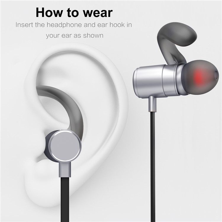 FOZENTO FT4 Magnetic DSP Sound Wireless Bluetooth V4.2 Sport Headphone with Hands-free Mic (CCC) - Silver-3