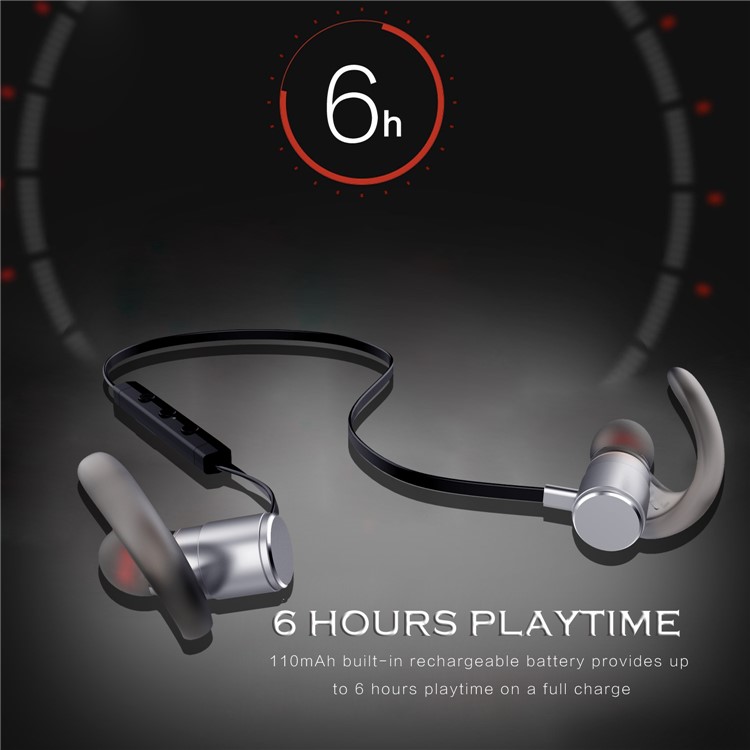 FOZENTO FT4 Magnetic DSP Sound Wireless Bluetooth V4.2 Sport Headphone with Hands-free Mic (CCC) - Silver-6