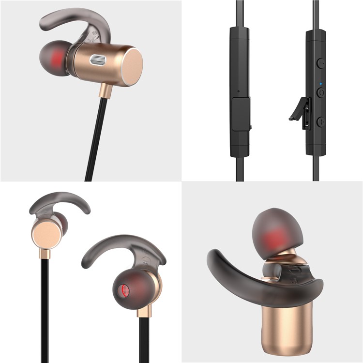 FOZENTO FT3 Earhook Magnet CSR 4.2 Bluetooth Sport Headset with Hands-free Mic (CCC) - Gold-3