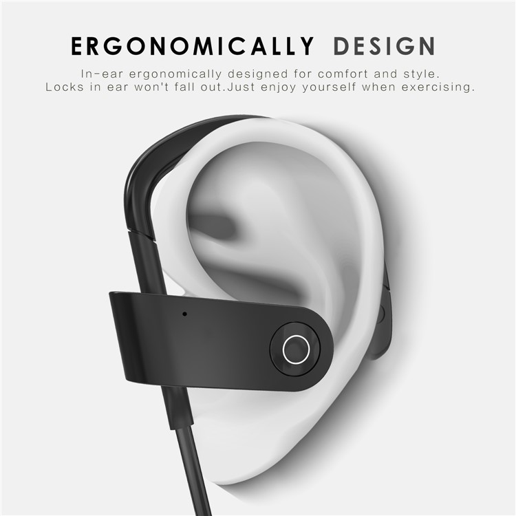 FOZENTO Sports Bluetooth Headset In-ear Stereo Headphone with Mic - Black-4