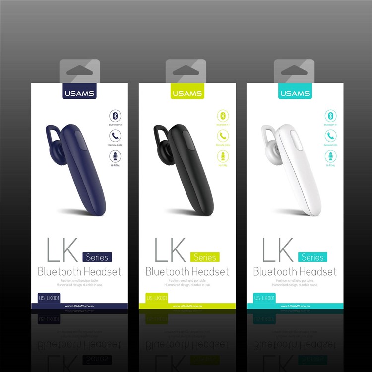 USAMS US-LK001 LK Serie Einzel-Stereo-Bluetooth-Kopfhörer + Selfie-Timer 2-in-1-Design - Blau-6
