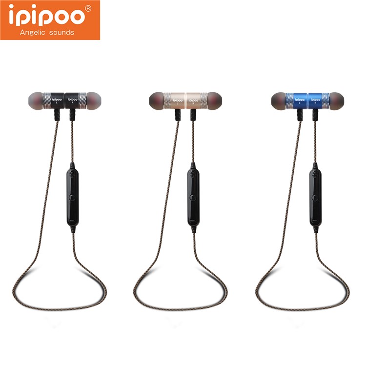 IPIPOO 95BL Magnetic Adsorption Wireless Bluetooth 4.2 In-ear Earphone Bluetooth Remote Shutter - Black-6