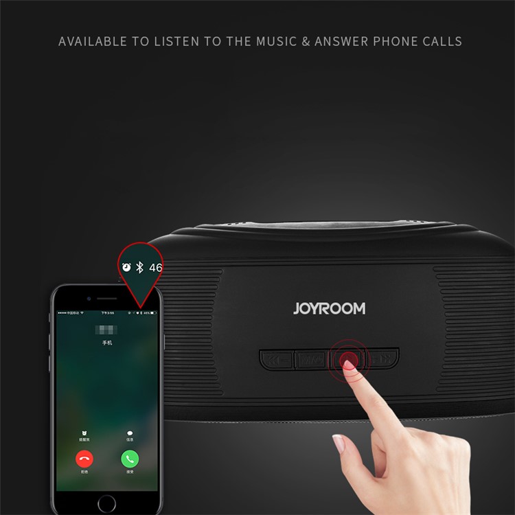 JOYROOM JR-M01 Mini Metal Dual Speaker Bluetooth Speaker with Mic/TF Card Slot / 3.5mm Jack - Black-2