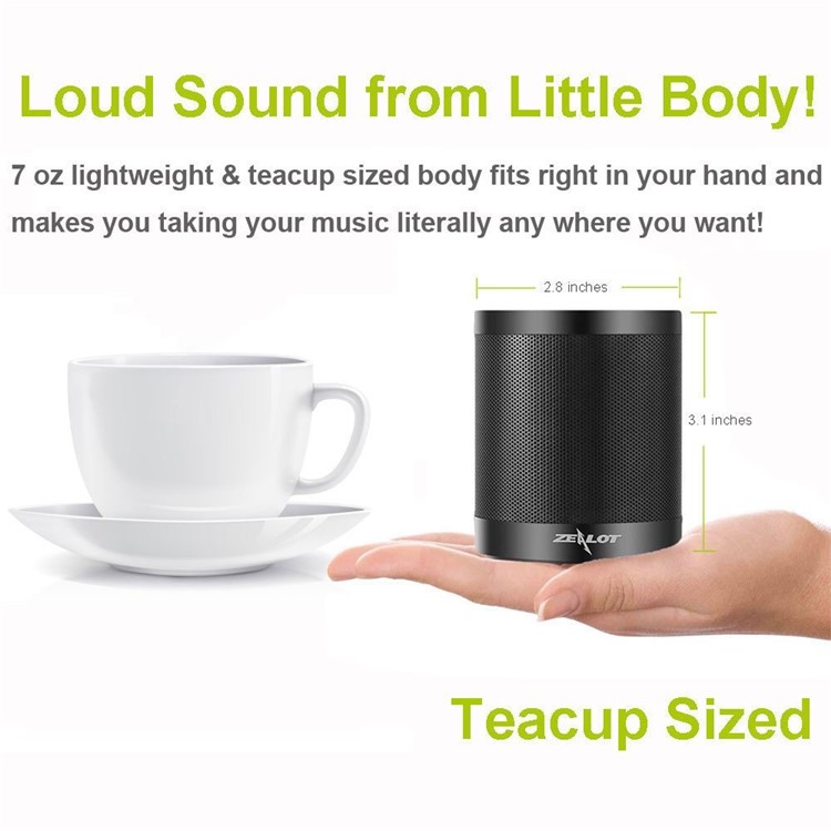 ZEALOT S5 Wireless Bluetooth Speaker Mega Bass Outdoor Music Speaker Support Aux-in / TF Card / U Disk - Black-7