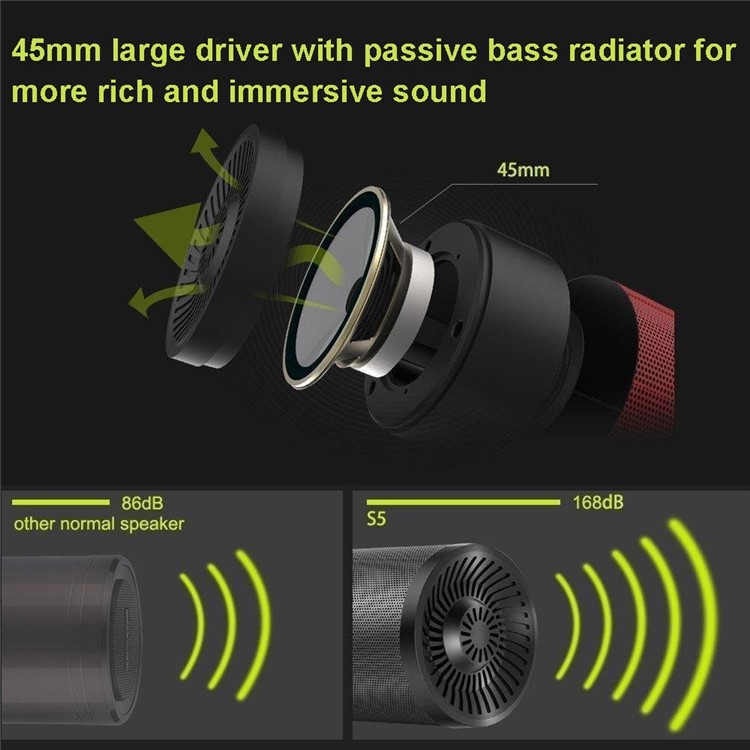 ZEALOT S5 Wireless Bluetooth Speaker Mega Bass Outdoor Music Speaker Support Aux-in / TF Card / U Disk - Black-8